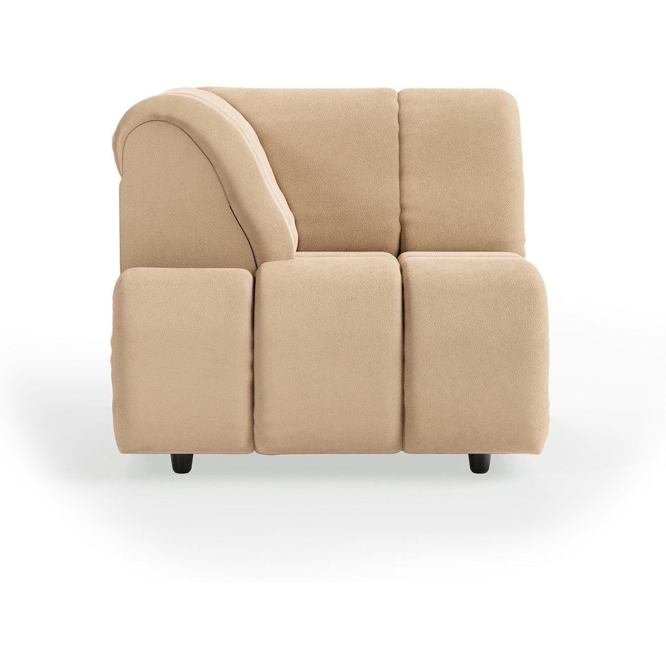 HKliving Wave bank left high arm Royal Velvet Cream