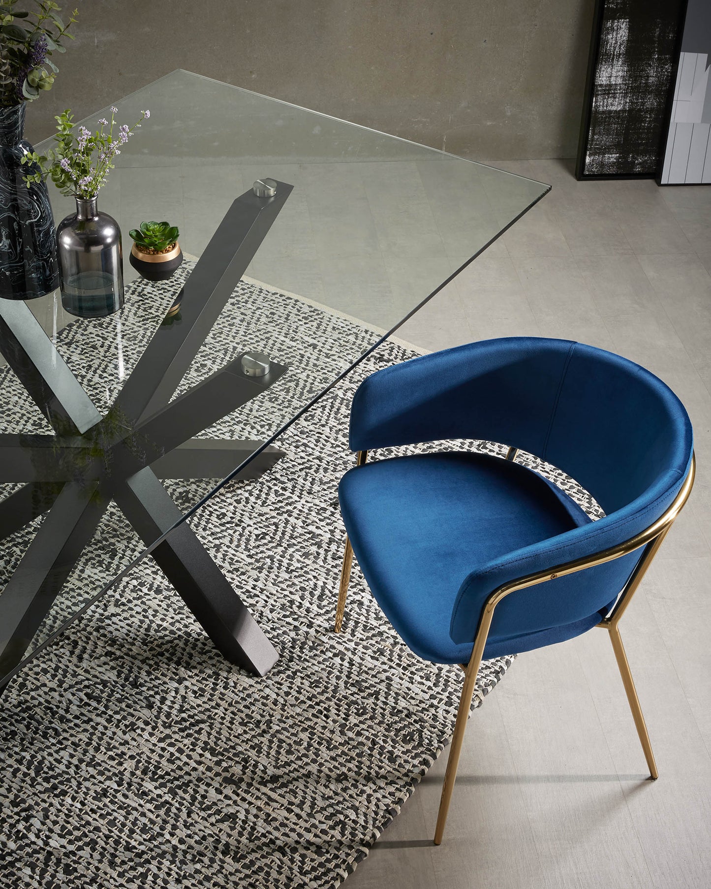 Kave Home Argo eettafel rechthoek 160x90 cm Clear/Black