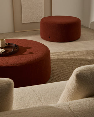 Kave Home Kaeli poef Ø90 cm bouclé Terracotta