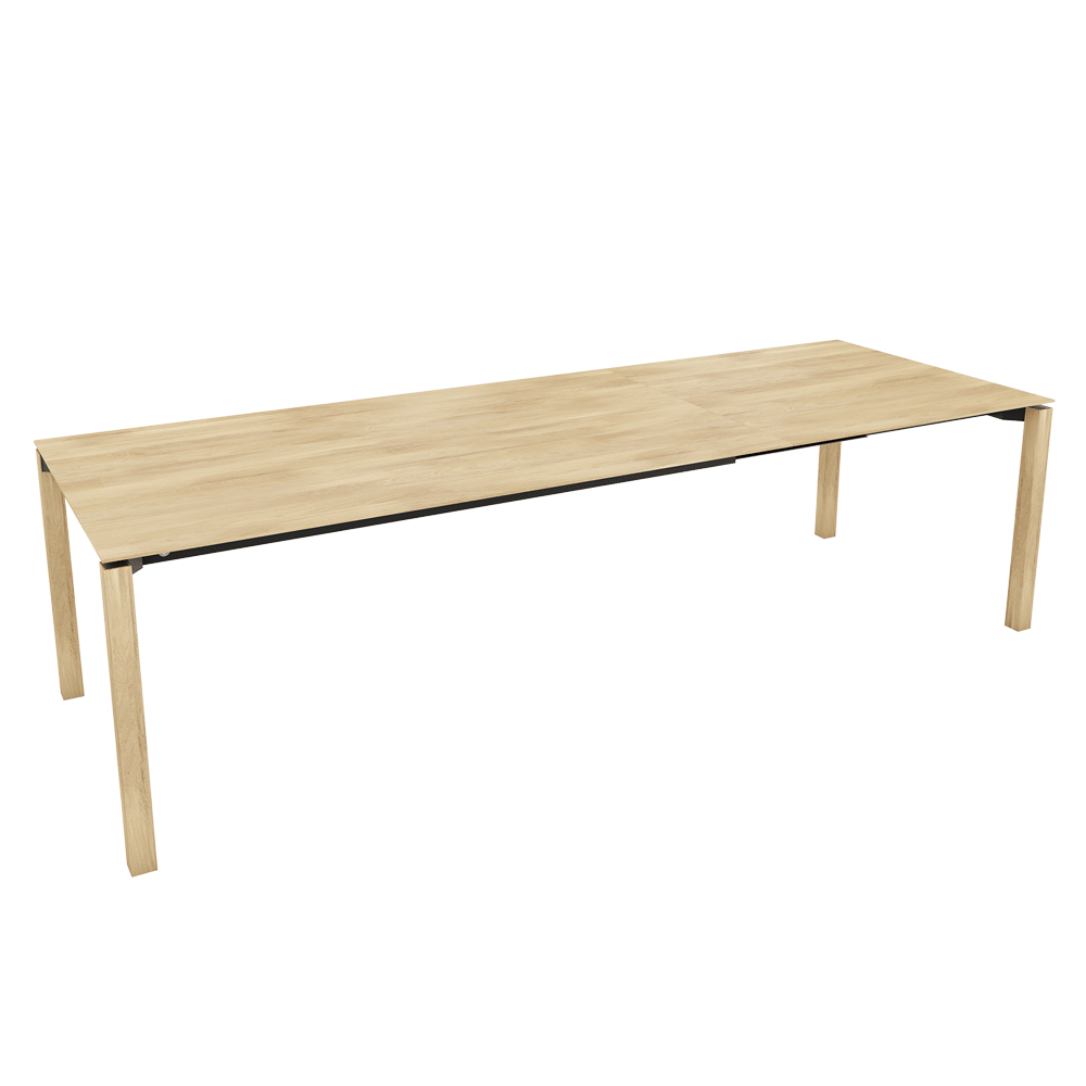 Mobitec Float T1201 eettafel uitschuifbaar 200(300)x100 cm mat gelakt eiken
