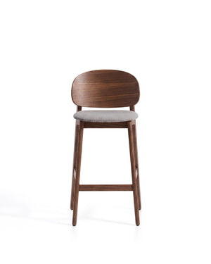 Kave Home Ludara barkruk H69 chenille Grey/Brown