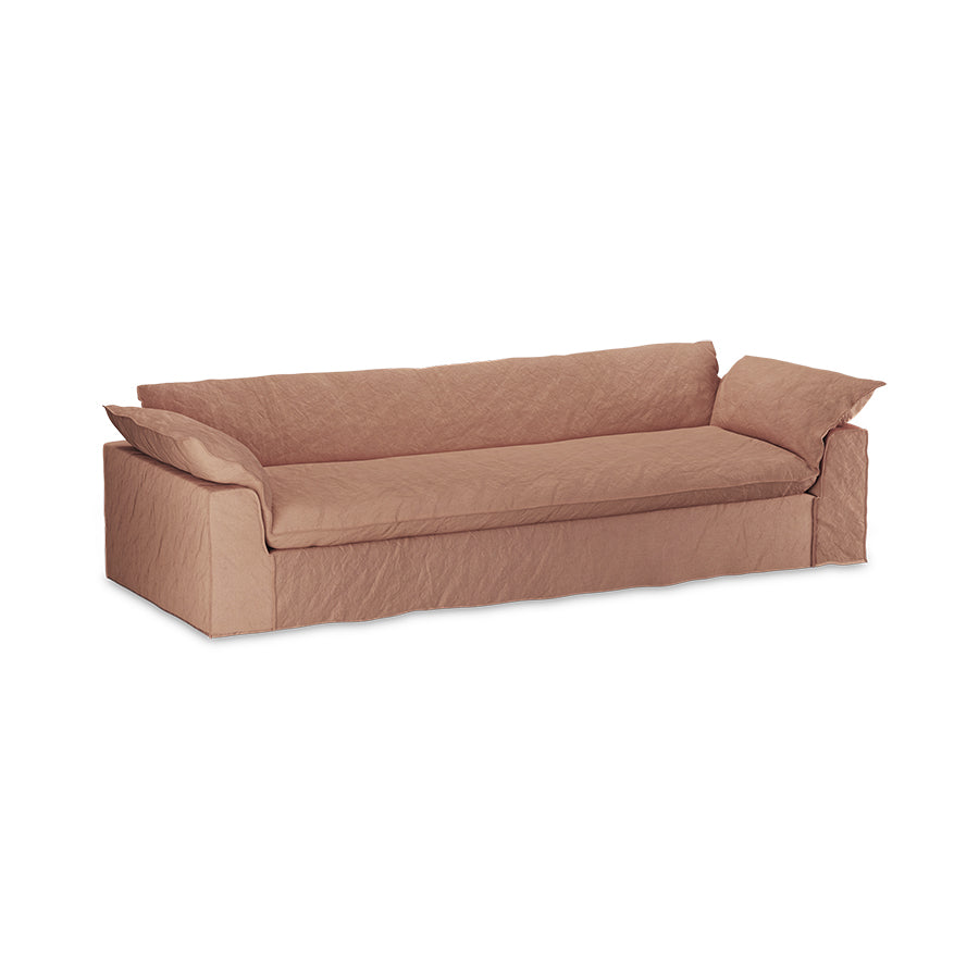 HKliving Nomad bank 305 cm Linen Dusty Rose