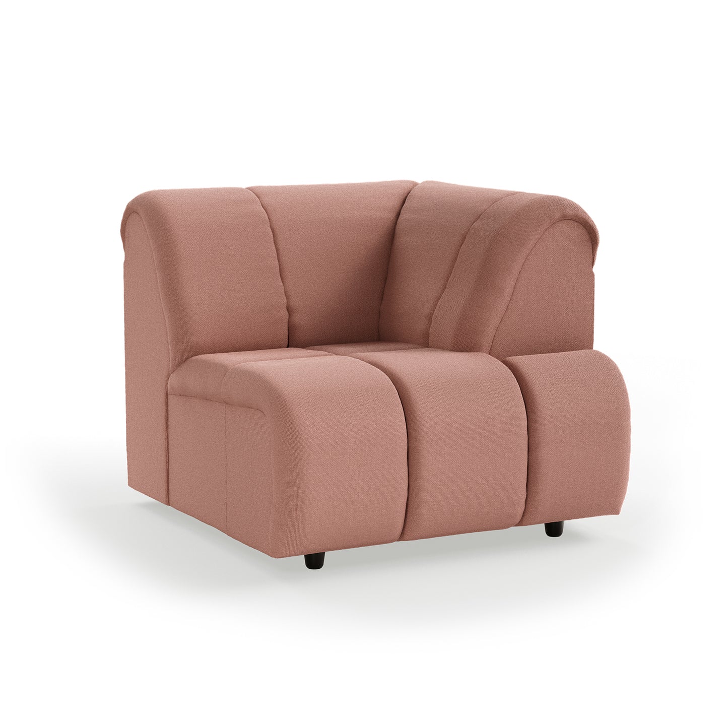 HKliving Wave bank right high arm Linen Dusty Rose