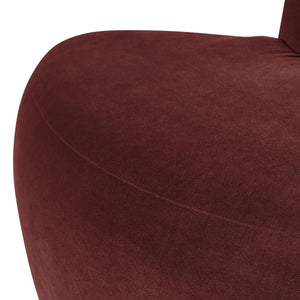 WOOOD Mojo Base eetbank hoek rond rugleuning velvet Kastanjebruin
