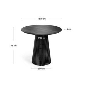 Kave Home Jeanette eettafel Ø90 cm Black