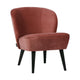 WOOOD Sara fauteuil velvet Bordeauxrood