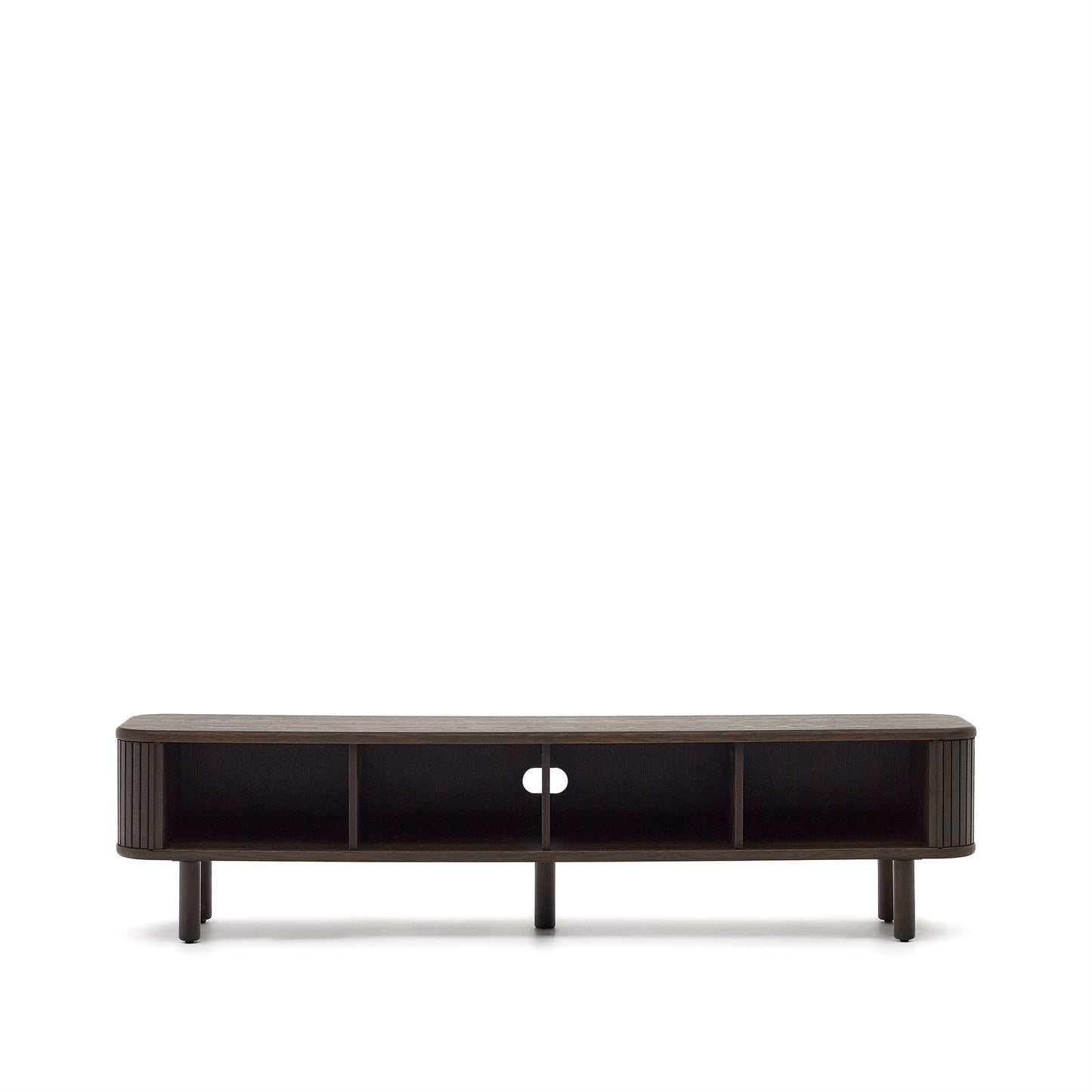 Kave Home Mailen tv-meubel met 2 deuren essen donkere afwerking 200 x 50 cm