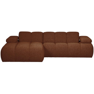 WOOOD Mojo chaise longue bank links bouclé Roestbruin Melange