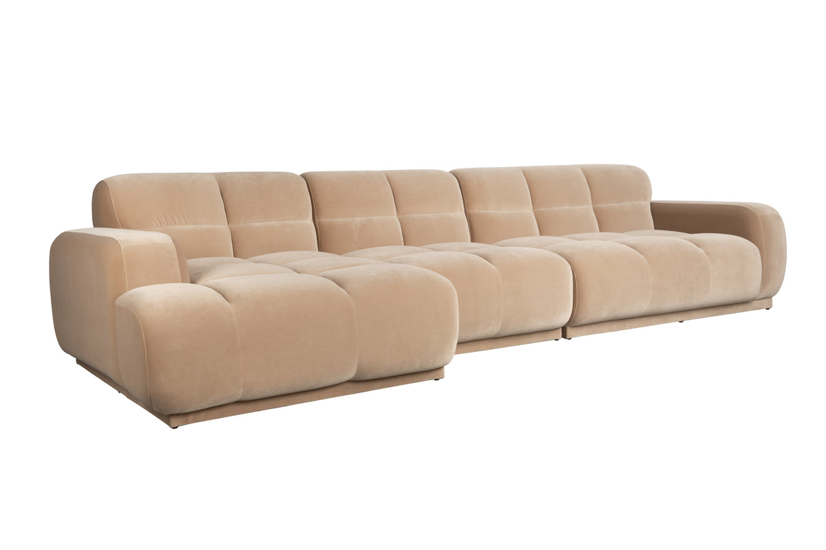 Zuiver Hazel 6-zitsbank Chaise Longue links Beige