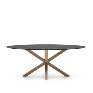 Kave Home Argo eettafel ovaal 200x100 cm Black/Brown