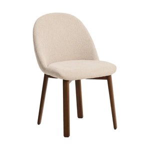 Kave Home Meila eetkamerstoel chenille Beige donker hout