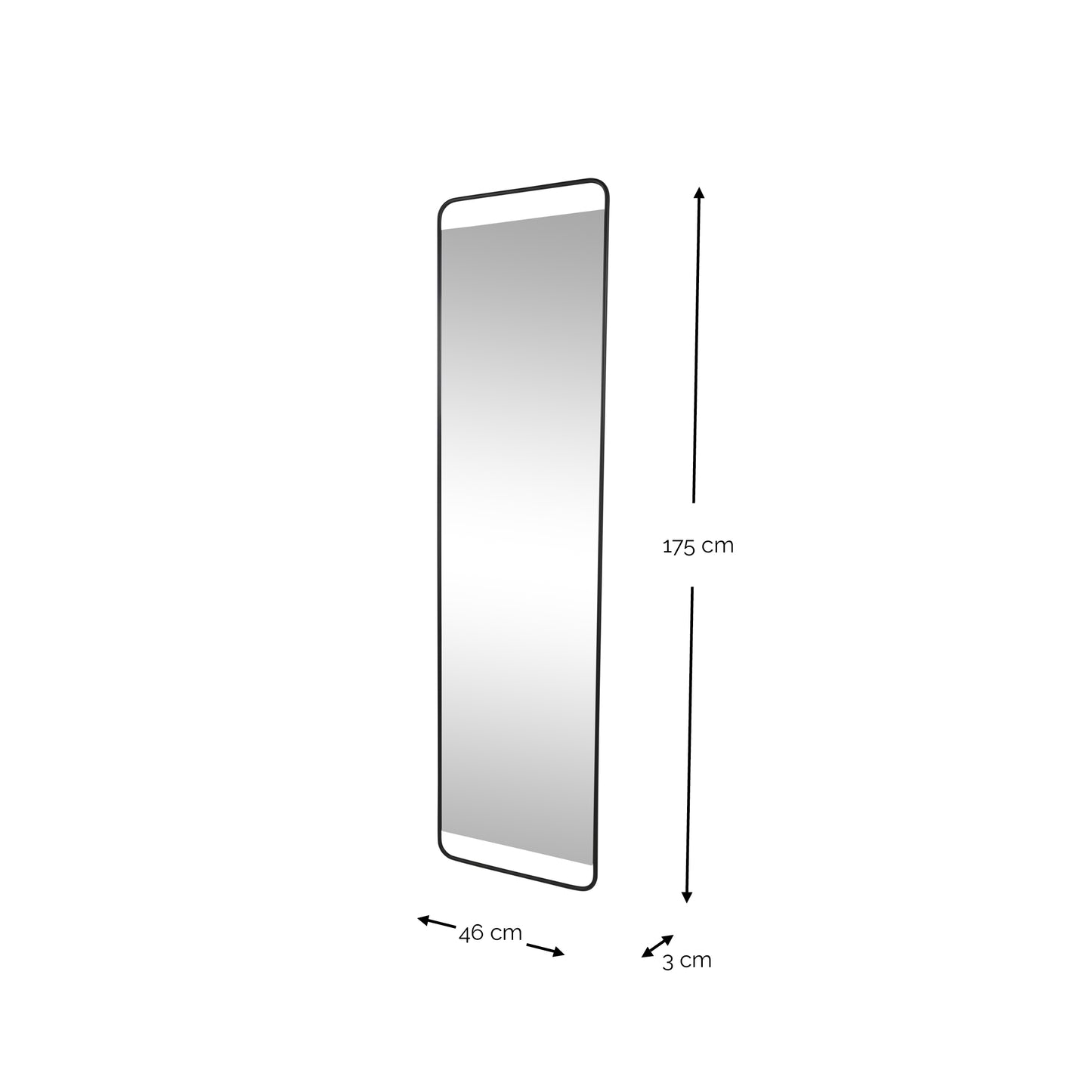 Spinder Design Rex Mirror L spiegel Zwart