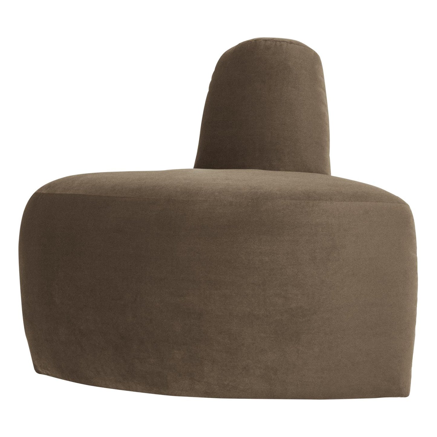 WOOOD Mojo Base eetbank hoek rond rugleuning velvet Taupe