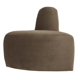 WOOOD Mojo Base eetbank hoek rond rugleuning velvet Taupe