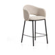 Kave Home Maina barkruk H65 dik chenille Beige zwart