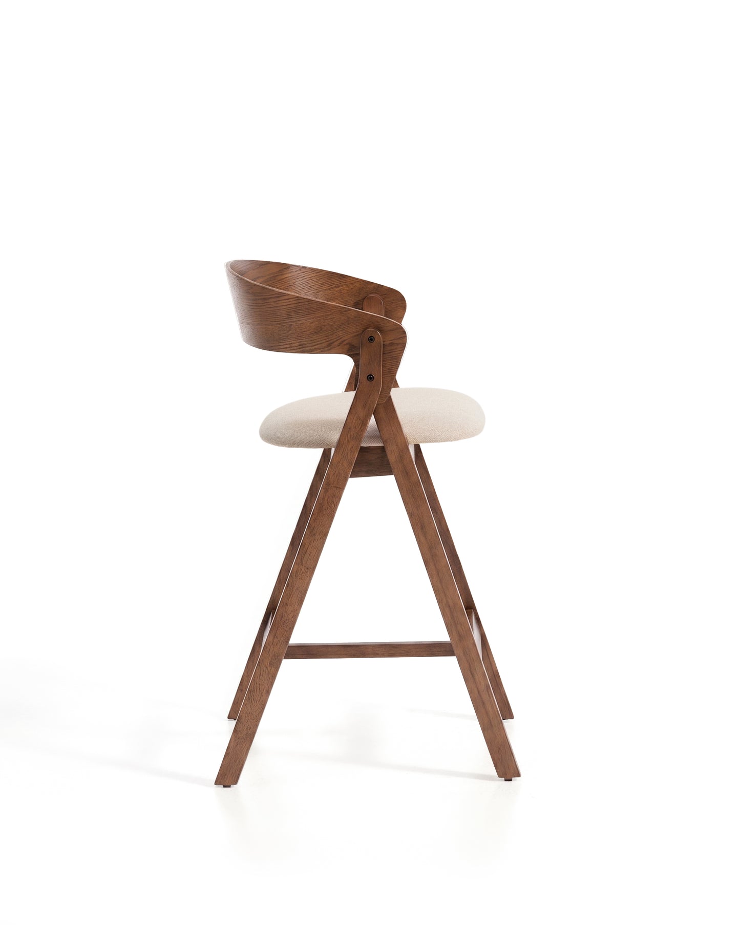 Kave Home Godia barkruk H65 chenille Grey/Brown