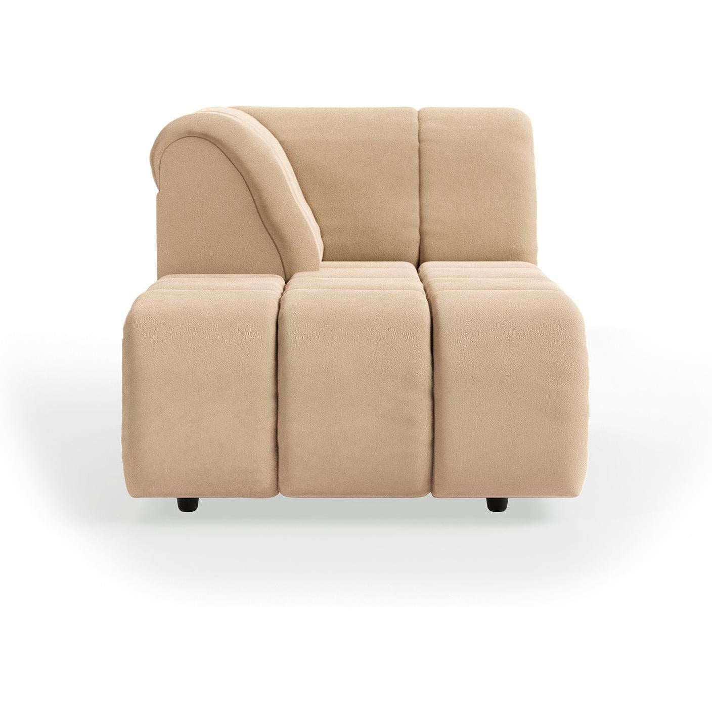 HKliving Wave bank left divan Royal Velvet Cream
