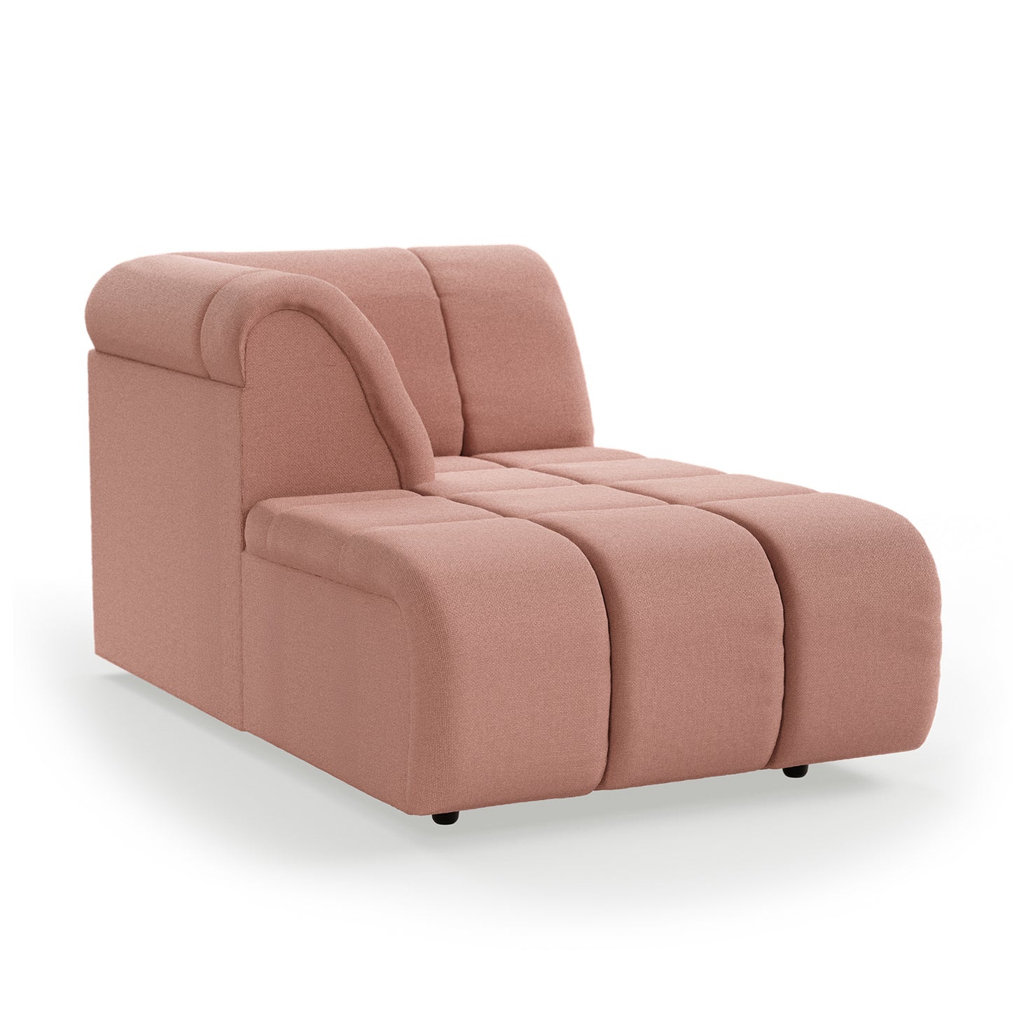 HKliving Wave bank left divan Linen Dusty Rose