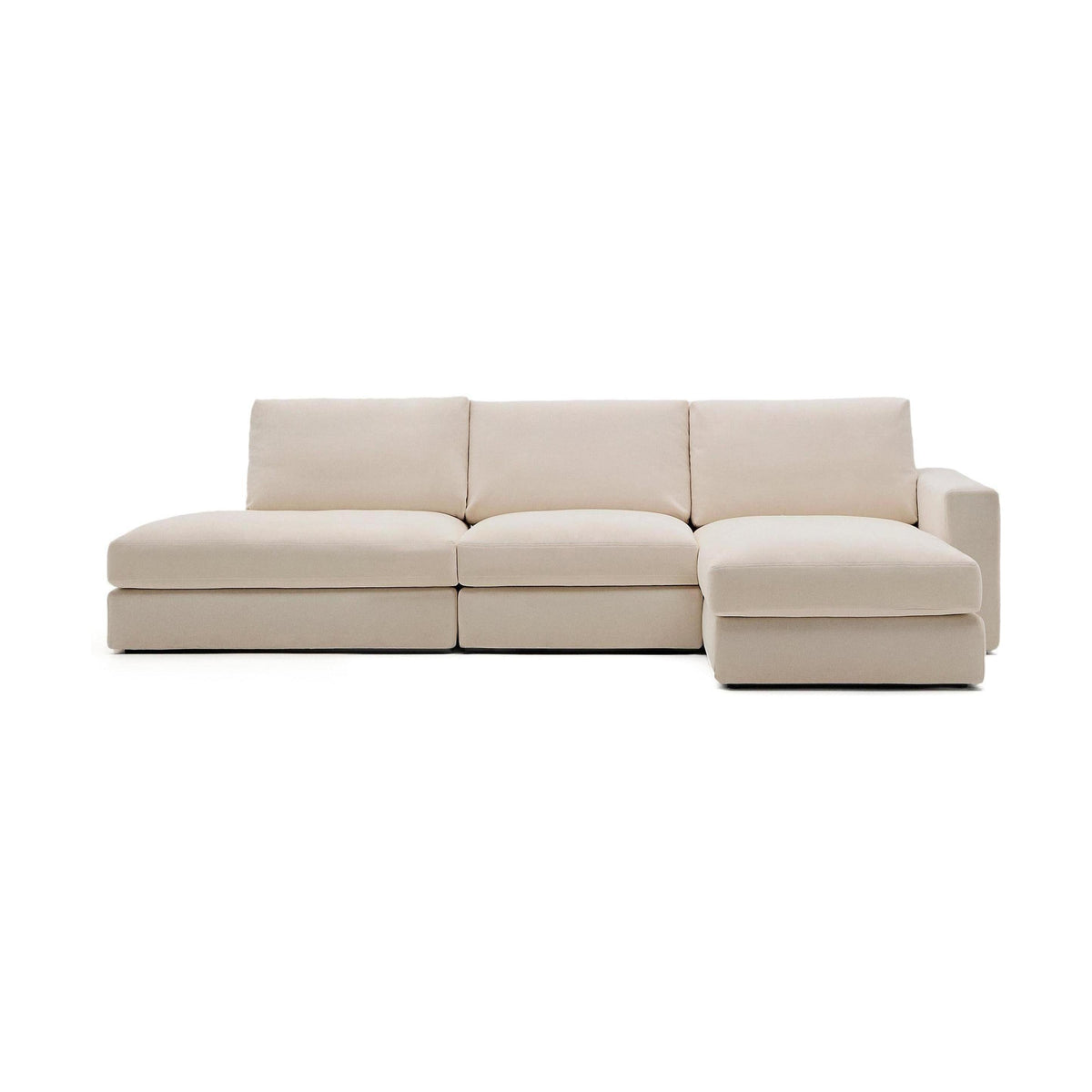 Kave Home Alea 5-zitsbank met chaise longue rechts Beige