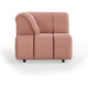HKliving Wave bank left high arm Linen Dusty Rose