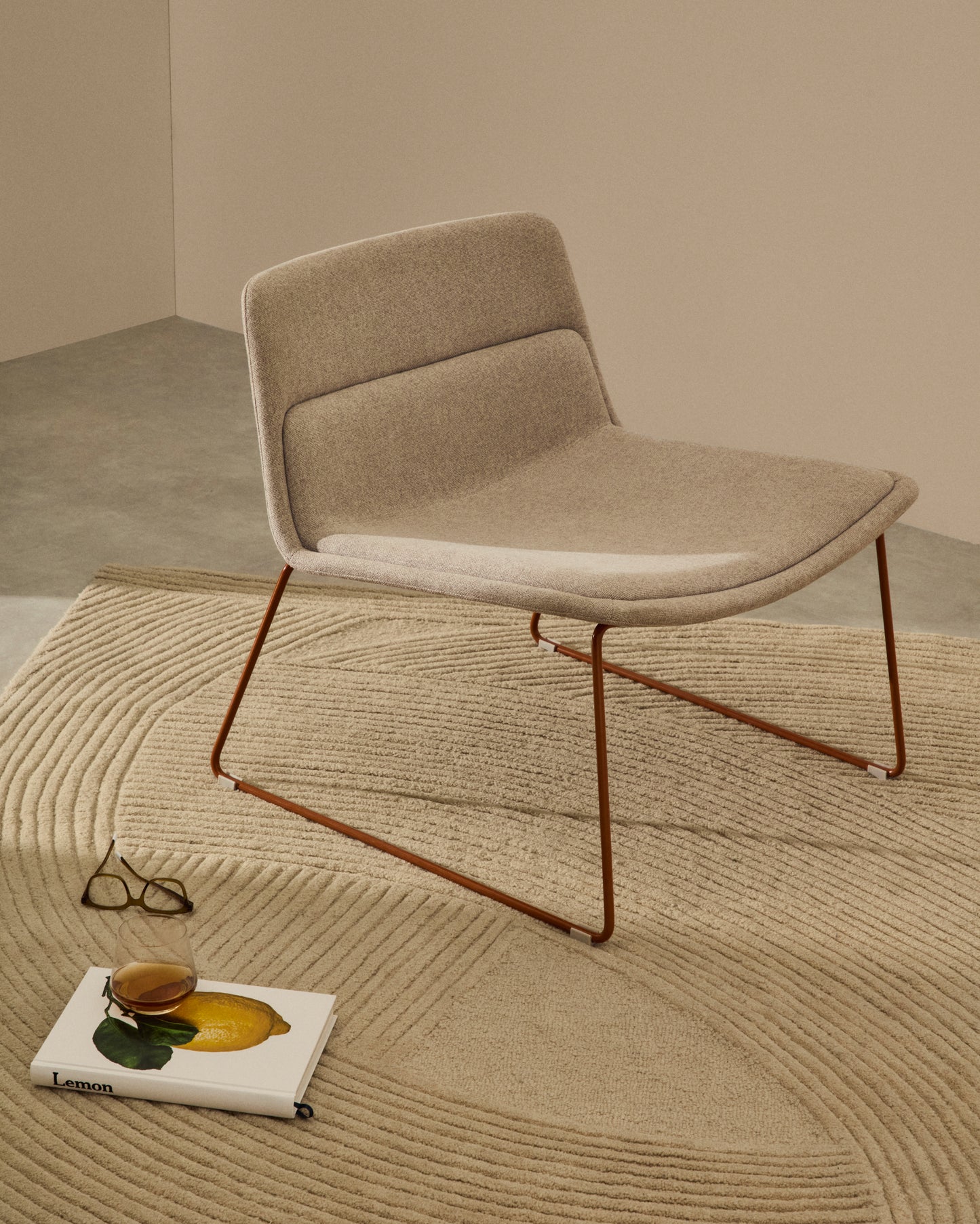 Kave Home Zahara fauteuil Beige/Terracotta