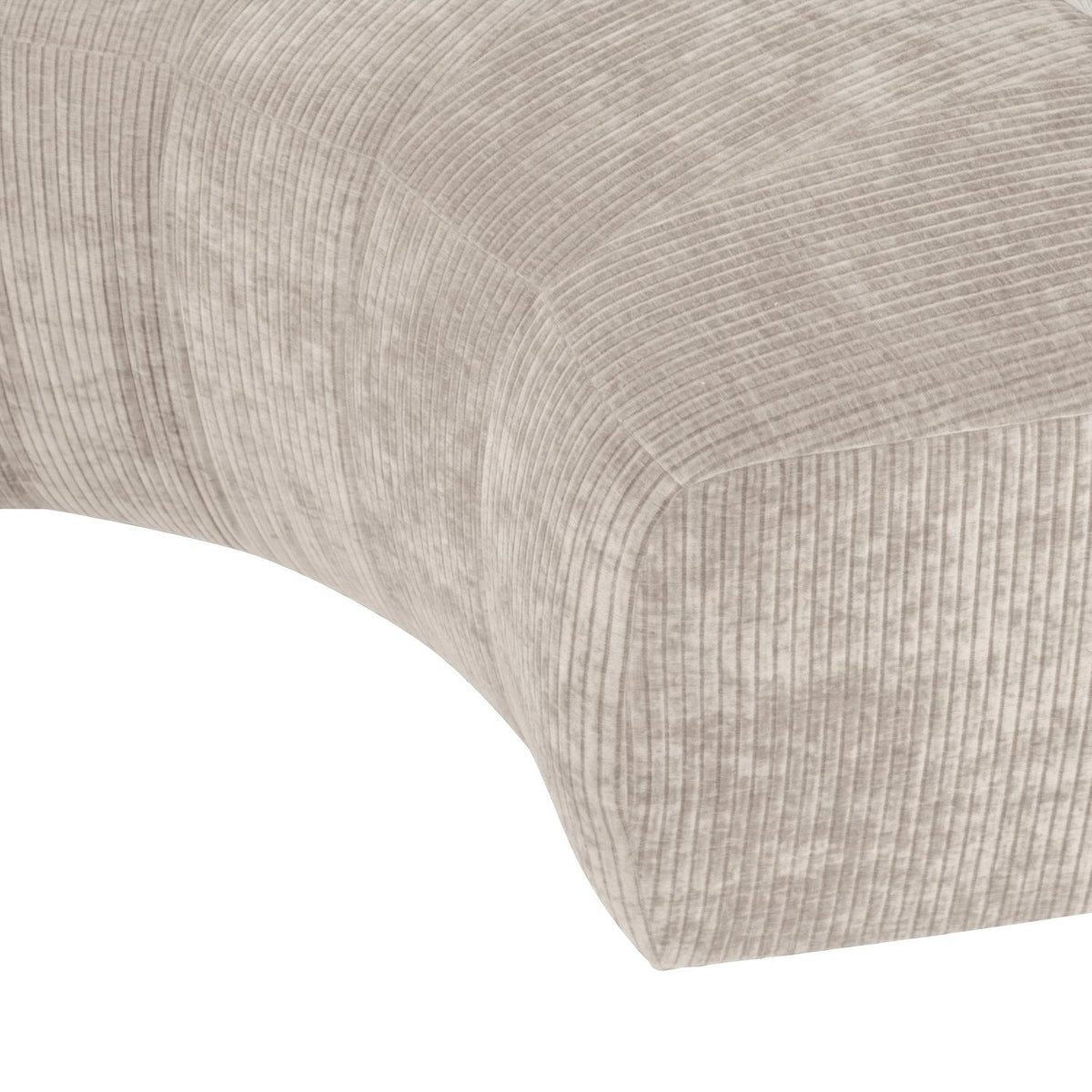 WOOOD Mojo Base eetbank halfronde hoek rugleuning rib Ecru