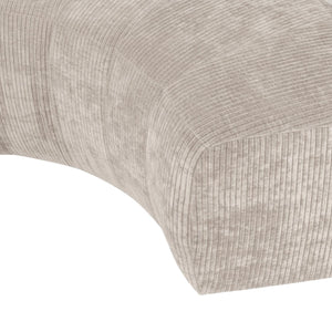 WOOOD Mojo Base eetbank halfronde hoek rugleuning rib Ecru
