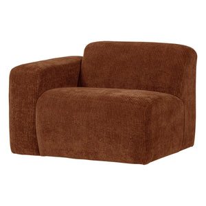WOOOD Mojo Base 1-zits bank arm links rib Roestbruin