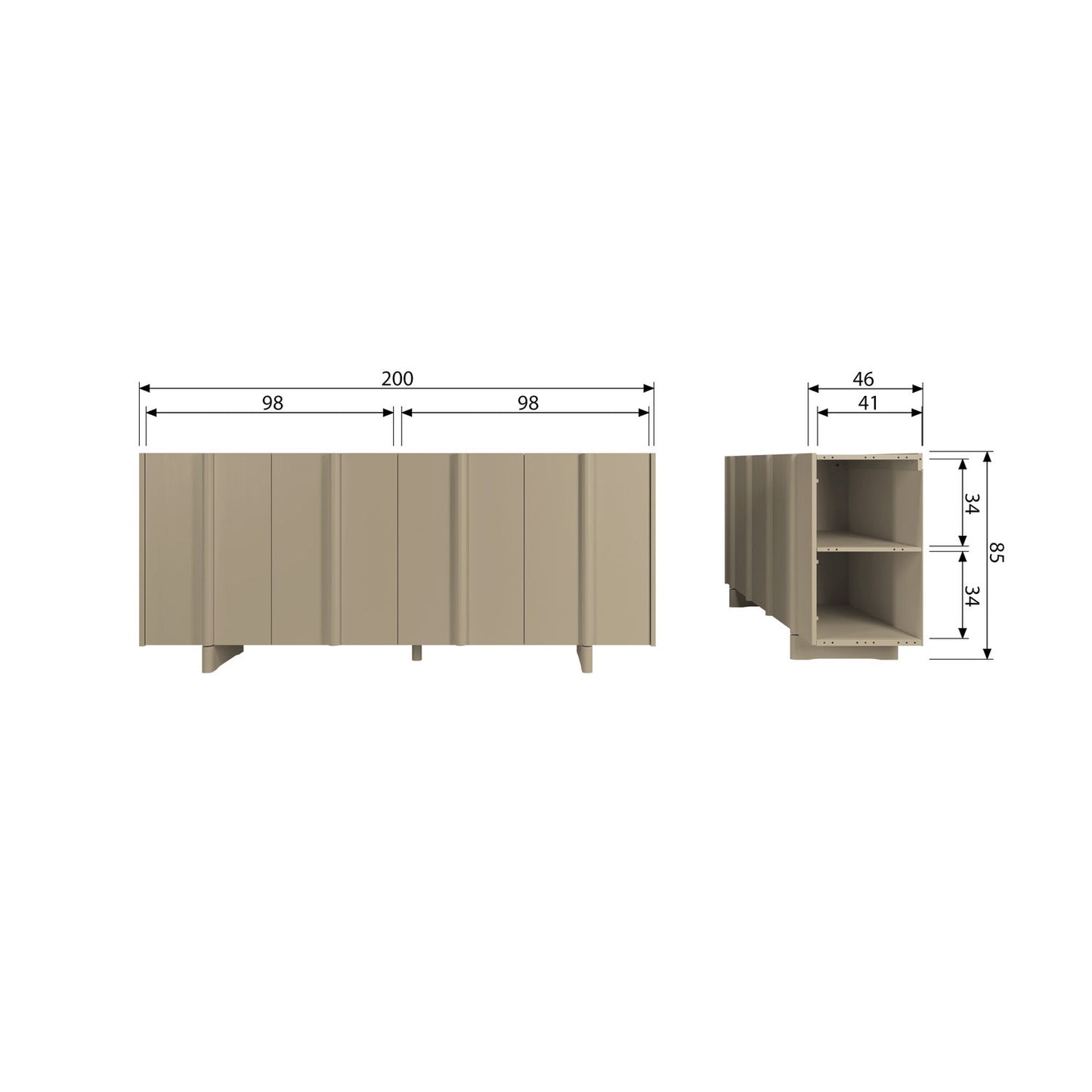 WOOOD Basu dressoir Mud