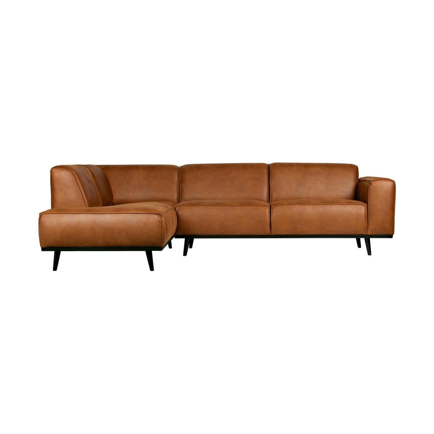 WOOOD Statement hoekbank links Ecoleer Cognac
