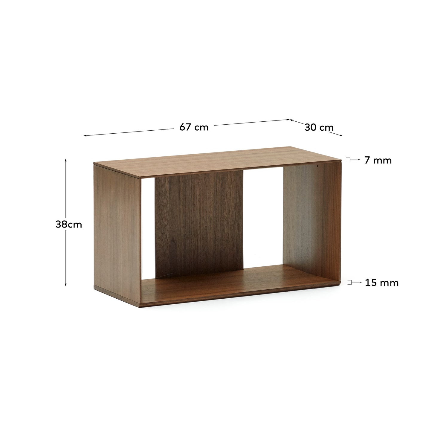 Kave Home Litto kast 4 modulaire planken walnoot