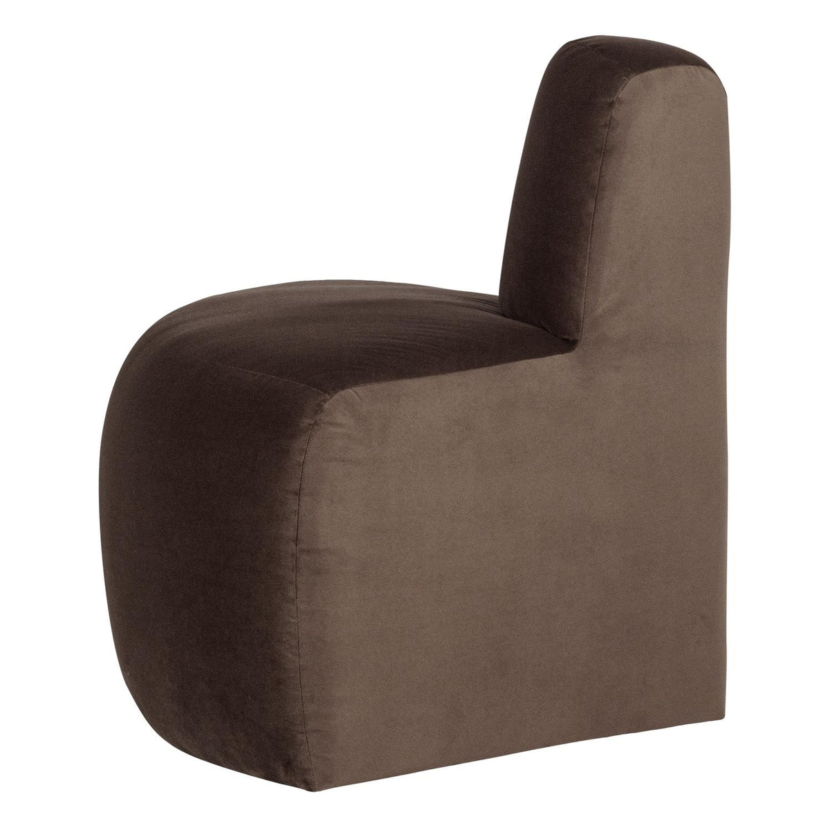 WOOOD Mojo Base eetbank hoek rond rugleuning velvet Bruin