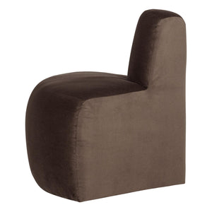 WOOOD Mojo Base eetbank hoek rond rugleuning velvet Bruin