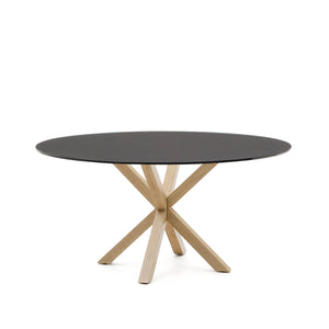 Kave Home Argo eettafel rond Ø150 cm Black/Natural