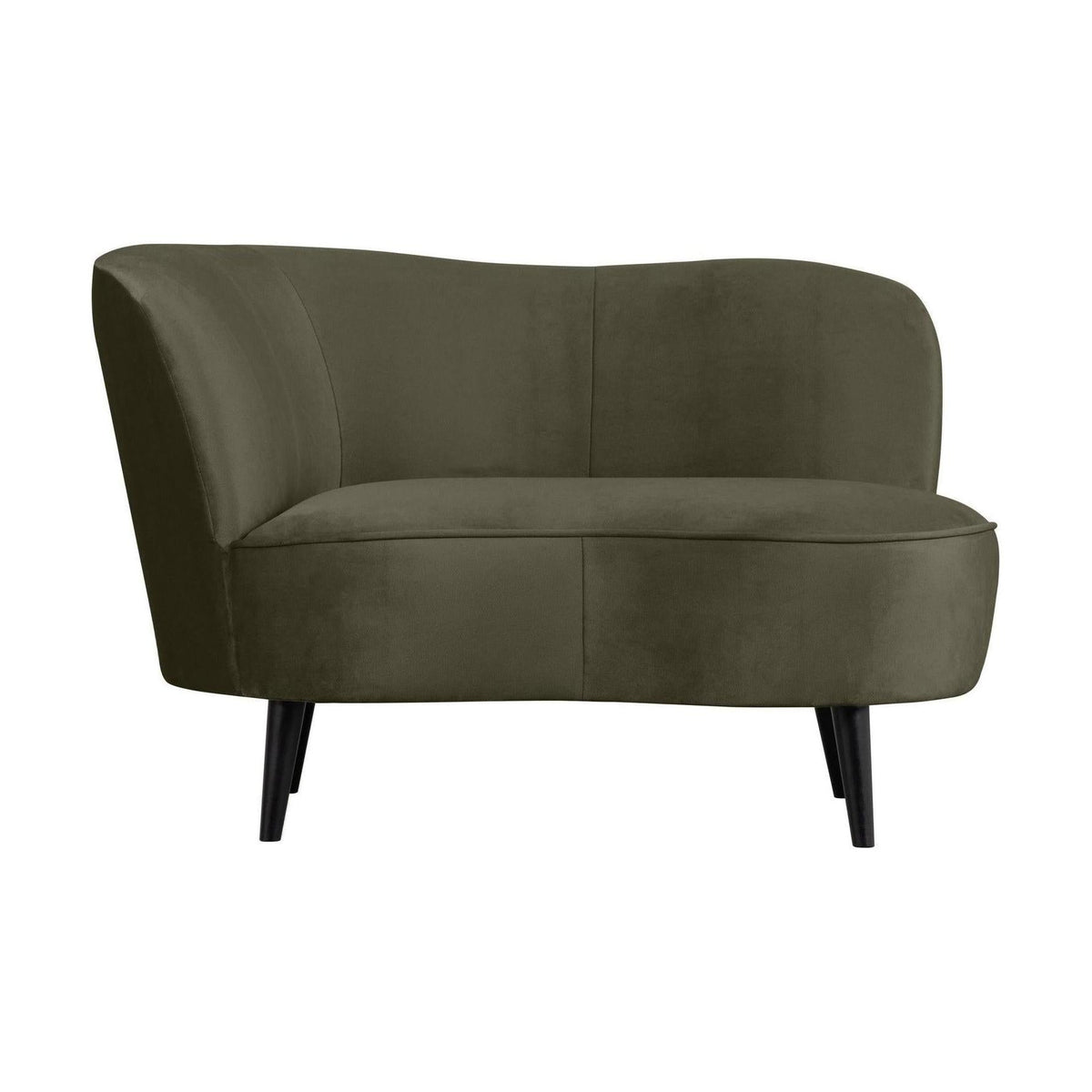 WOOOD Sara lounge fauteuil links velvet Warm Groen