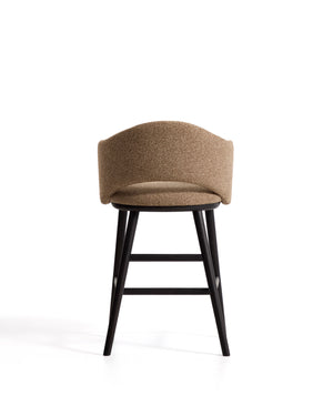 Kave Home Maina barkruk H65 dik chenille Bruin zwart