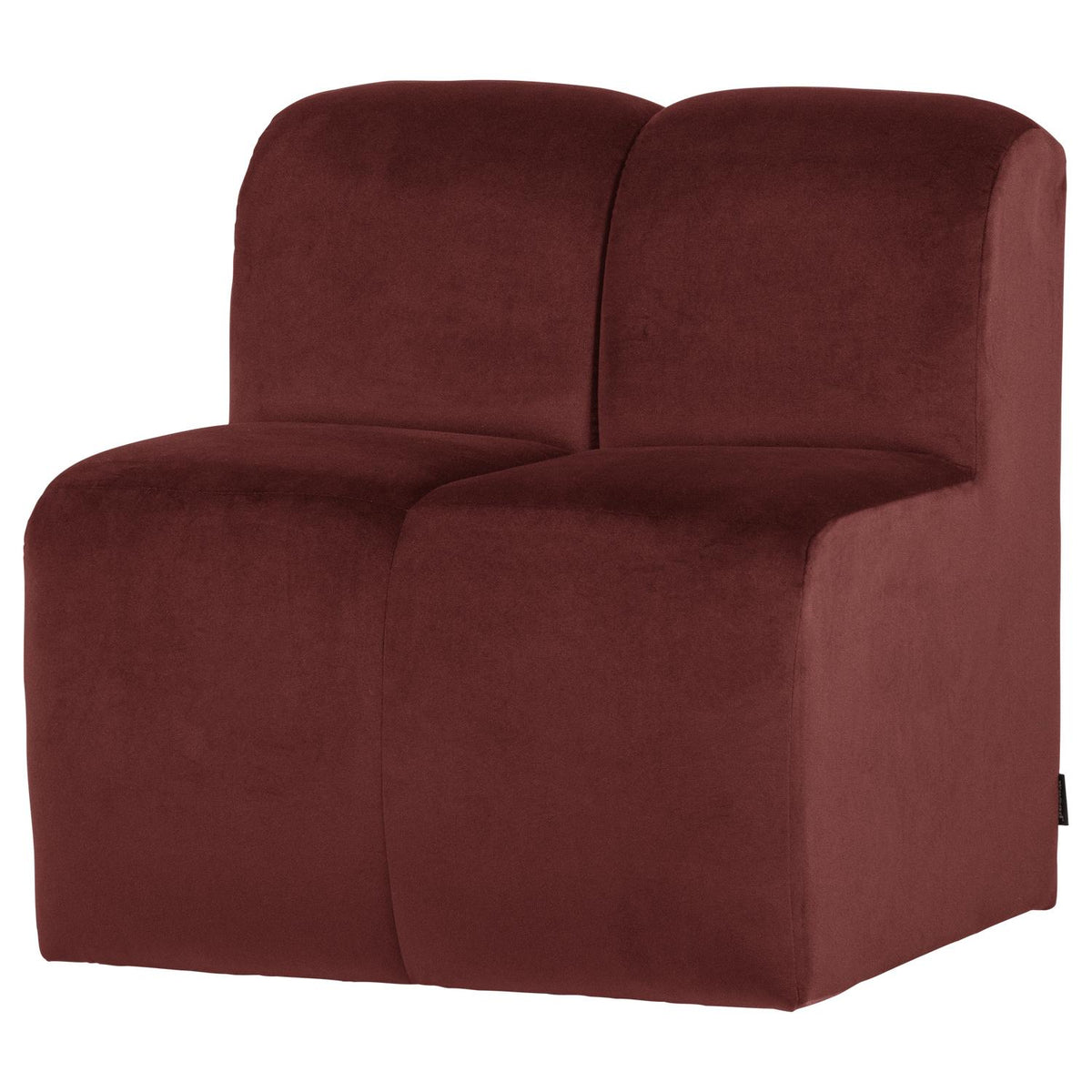 WOOOD Mojo eetkamerbank 84 cm met rugleuning velvet Kastanjebruin