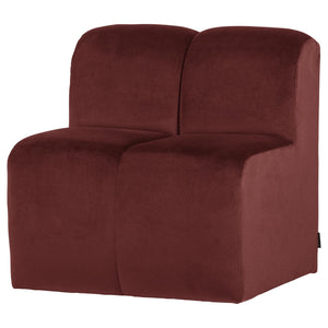 WOOOD Mojo eetkamerbank 84 cm met rugleuning velvet Kastanjebruin
