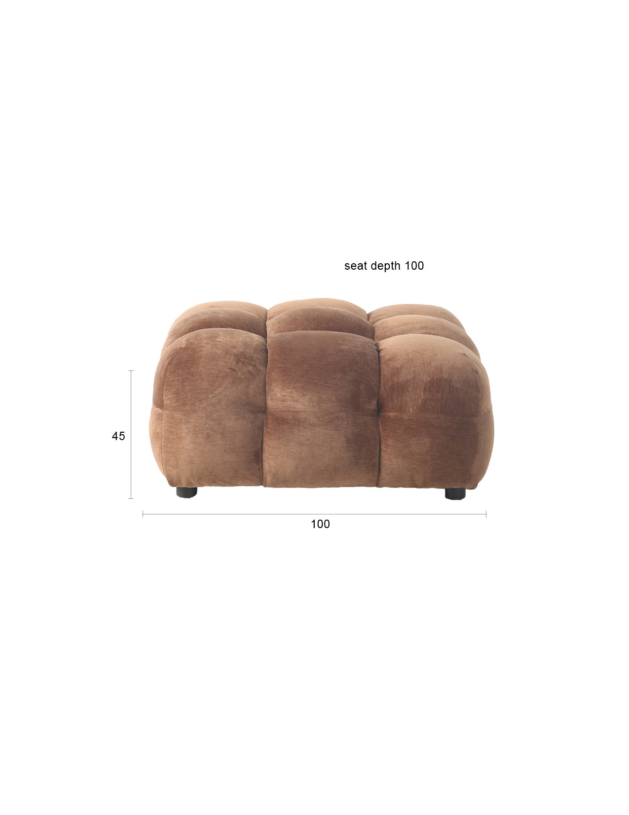 Dutchbone Hackman hocker velvet Cognac