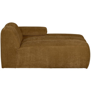WOOOD Mojo chaise longue bank arm rechts ribstof Honinggeel