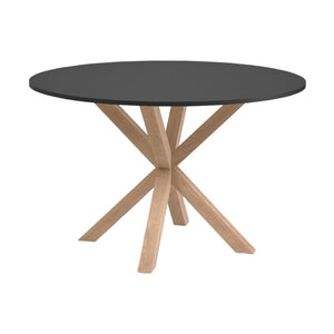 Kave Home Argo eettafel rond Ø120 cm Black/Natural