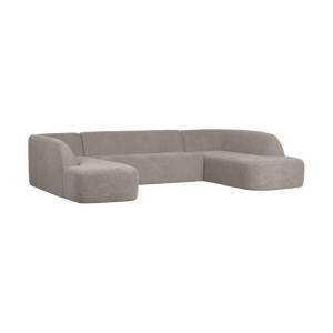 WOOOD Sloping U-vorm bank Off-White Melange