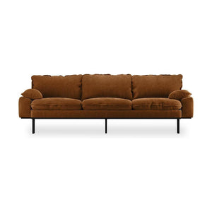 HKliving Retro 4-zitsbank Royal Velvet Caramel