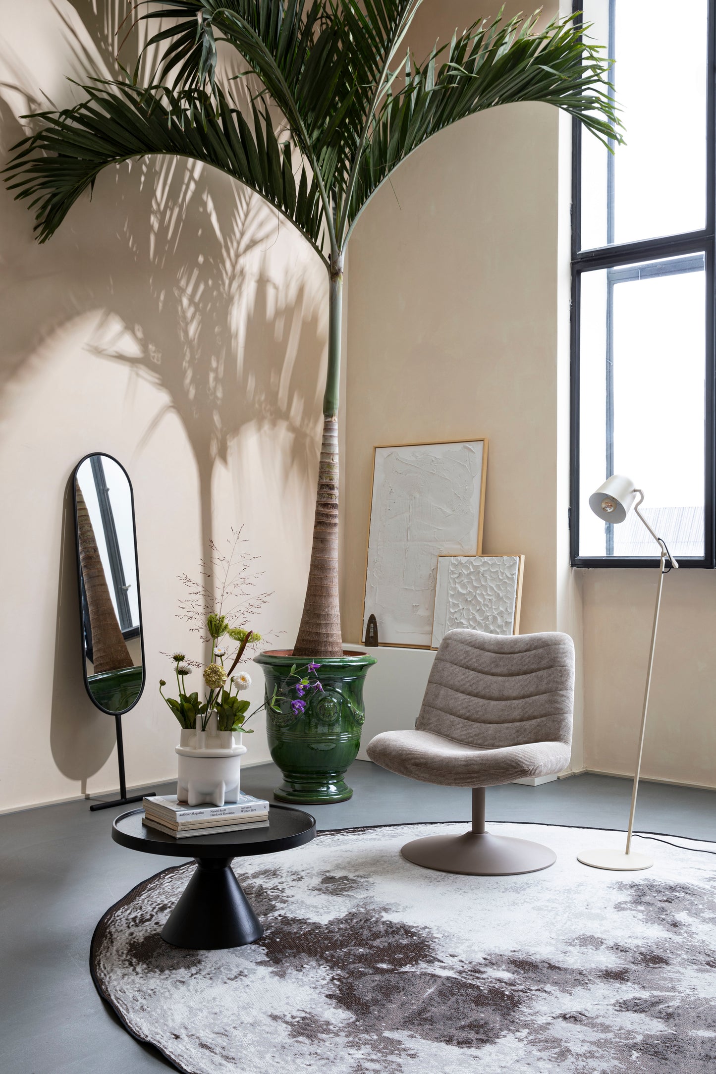 Zuiver Moon vloerkleed Ø280 cm Stone Grey