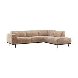 WOOOD Statement hoekbank rechts Chenille Velvet Taupe
