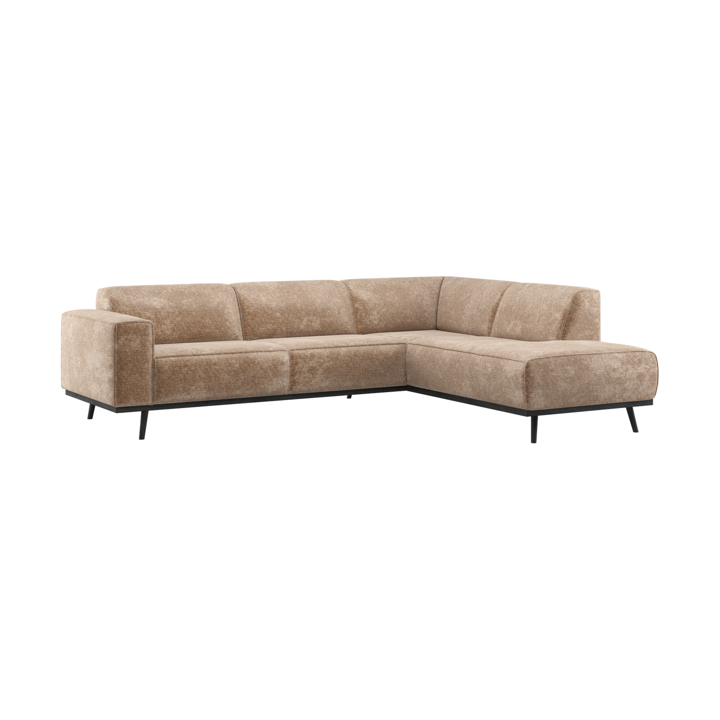 WOOOD Statement hoekbank rechts Chenille Velvet Taupe