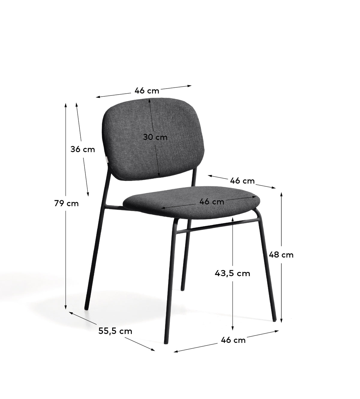 Kave Home Meli eetkamerstoel chenille Grey