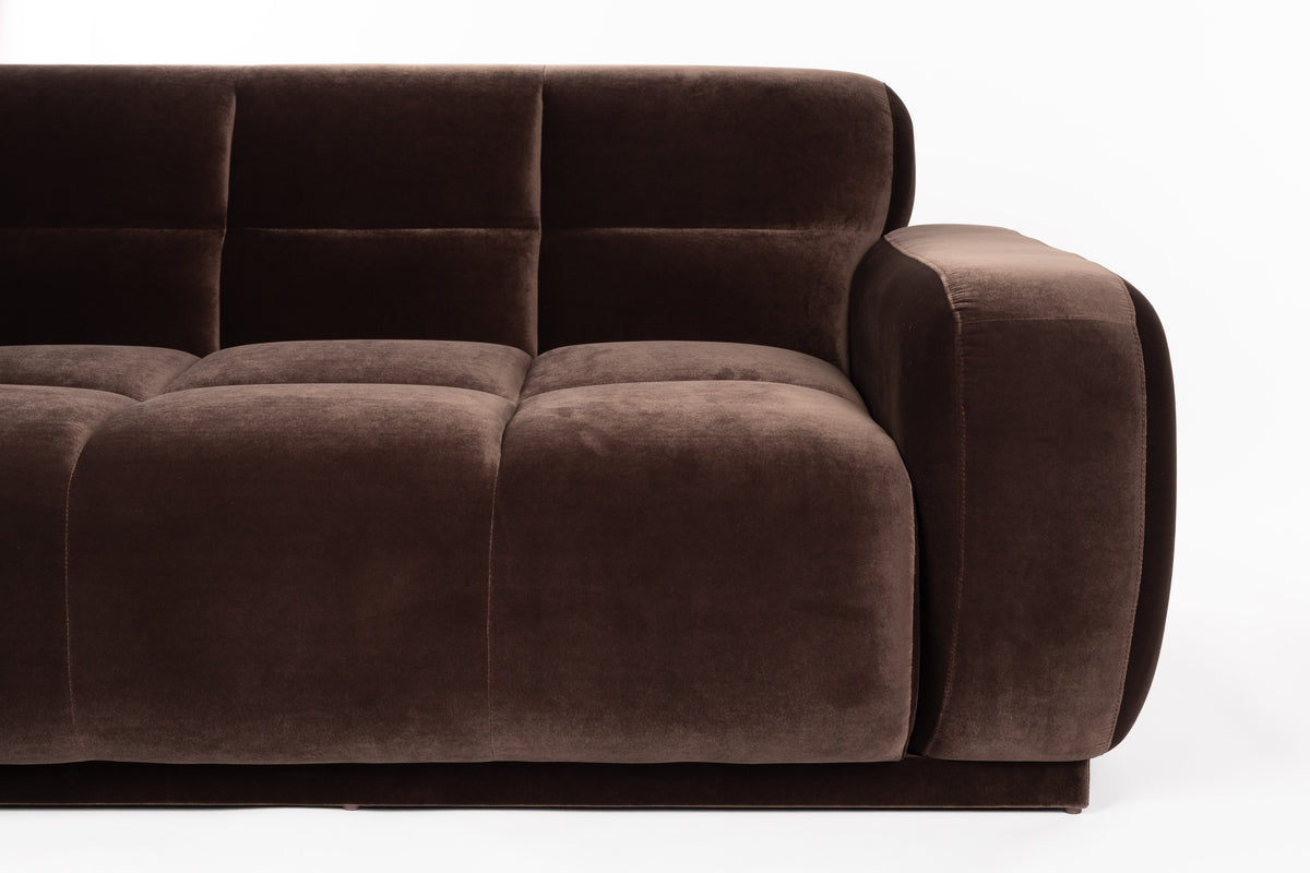 Zuiver Hazel 6-zitsbank Chaise Longue links Bruin