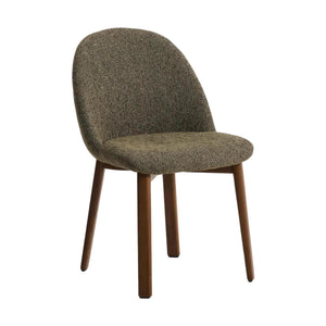 Kave Home Meila eetkamerstoel chenille Green donker hout