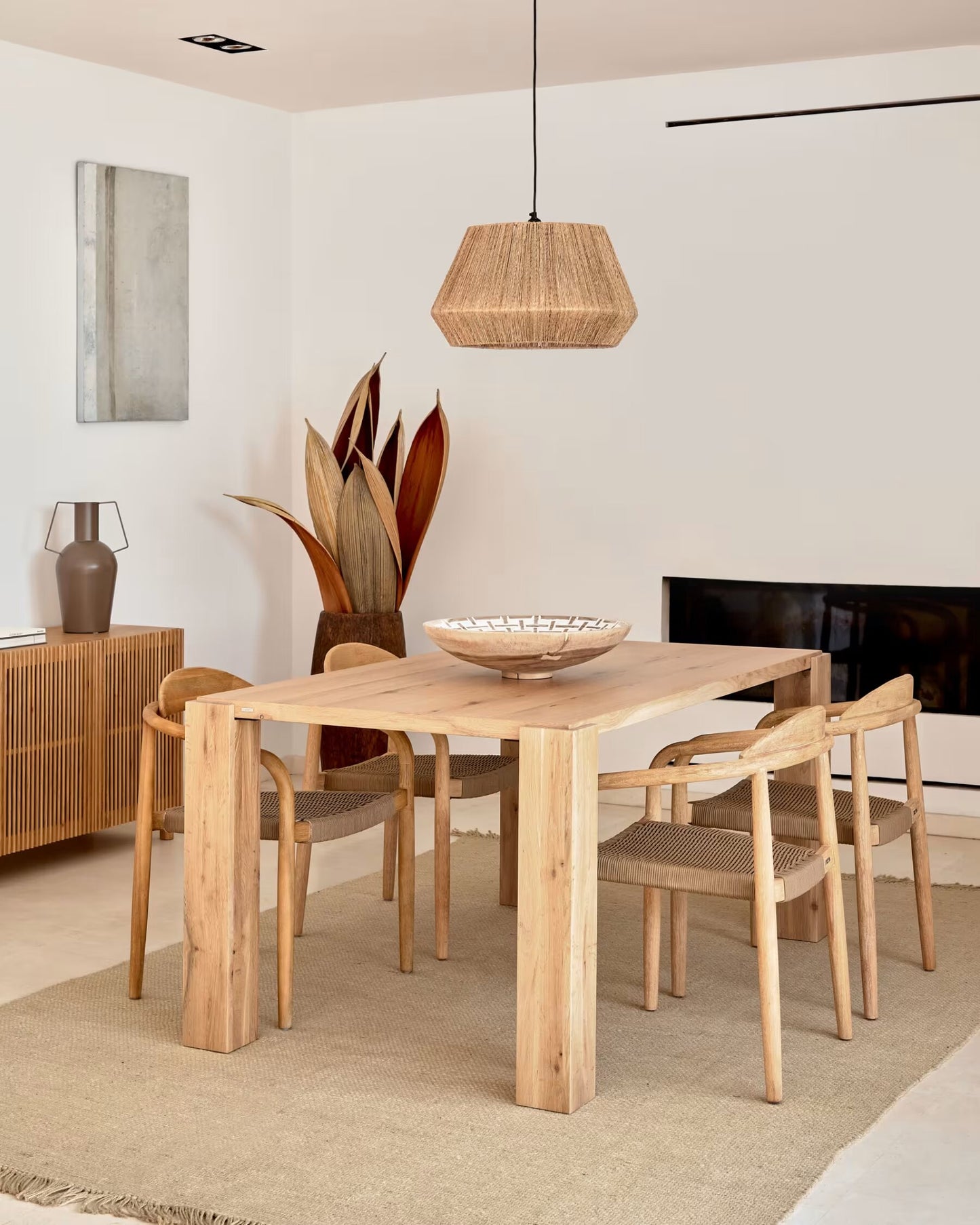 Kave Home Deyanira eettafel 160x90 cm eiken fineer Naturel
